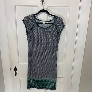 Max Studio Navy and Green Patterned Dress